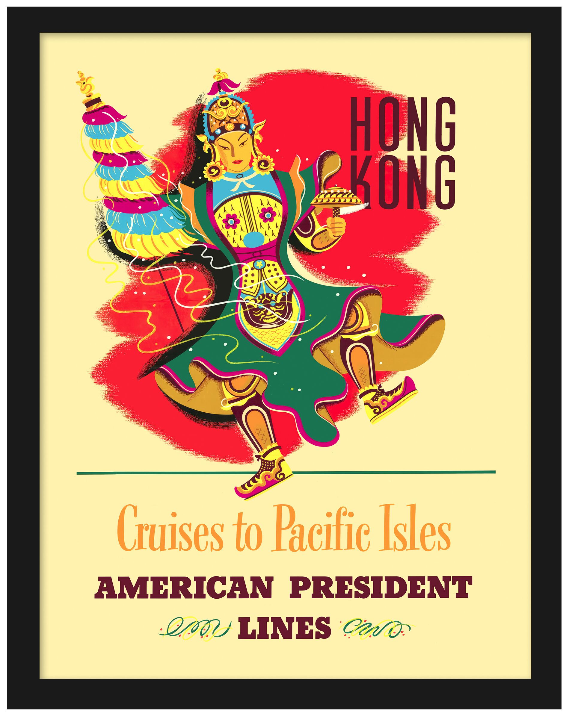 1954 Hong Kong Travel Poster by American President Lines