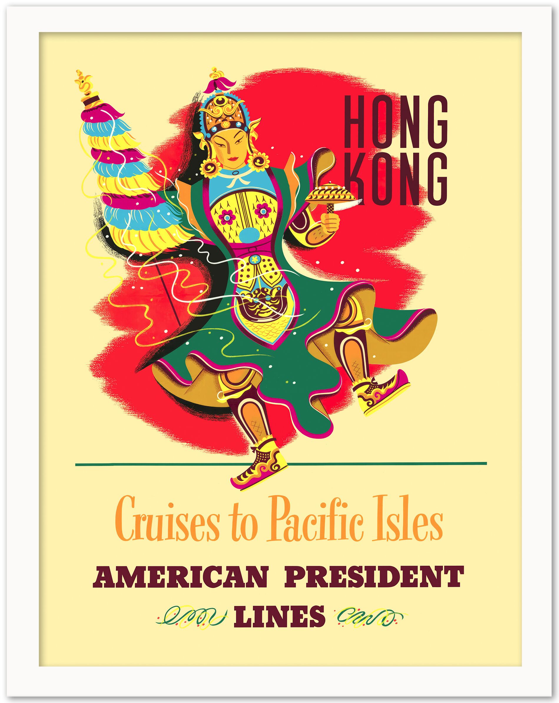 1954 Hong Kong Travel Poster by American President Lines