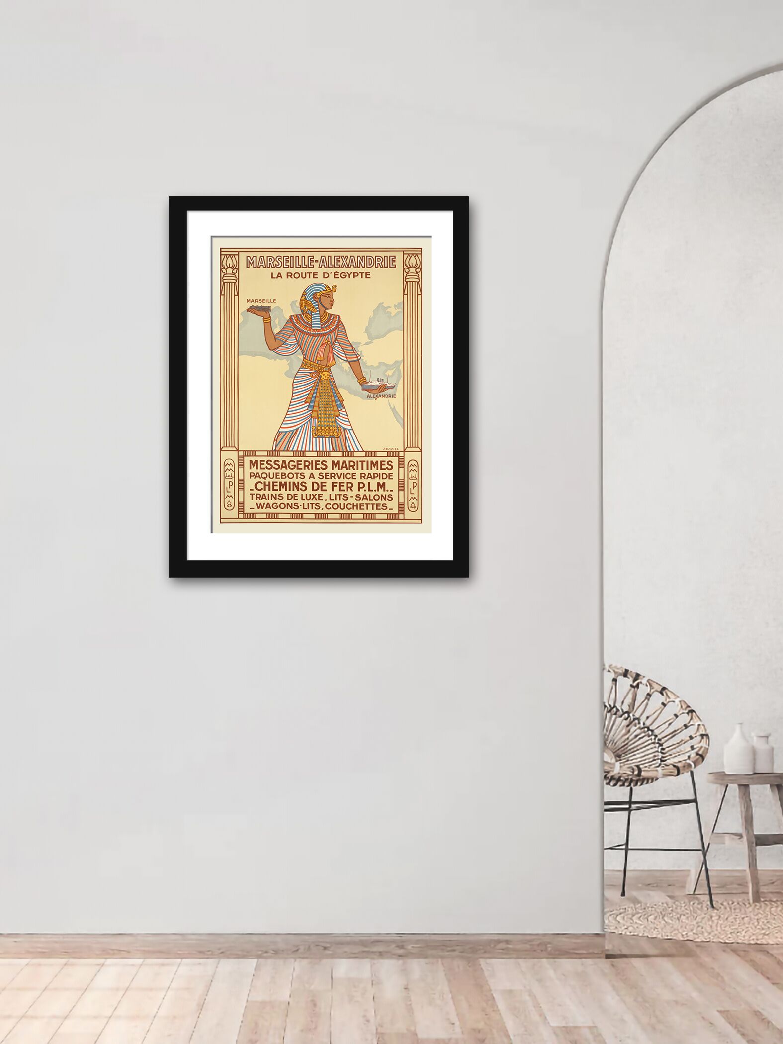 1851 vintage travel poster of Egypt by Messageries Maritimes.