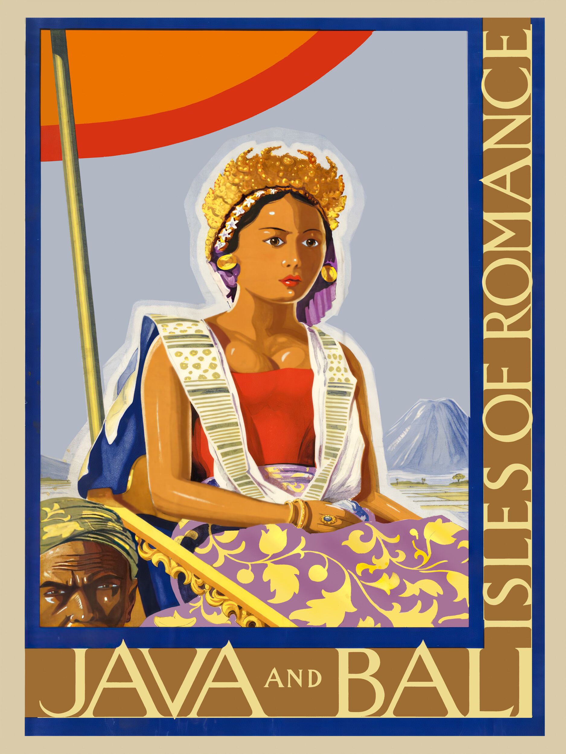 1930s Java and Bali Vintage Travel Poster