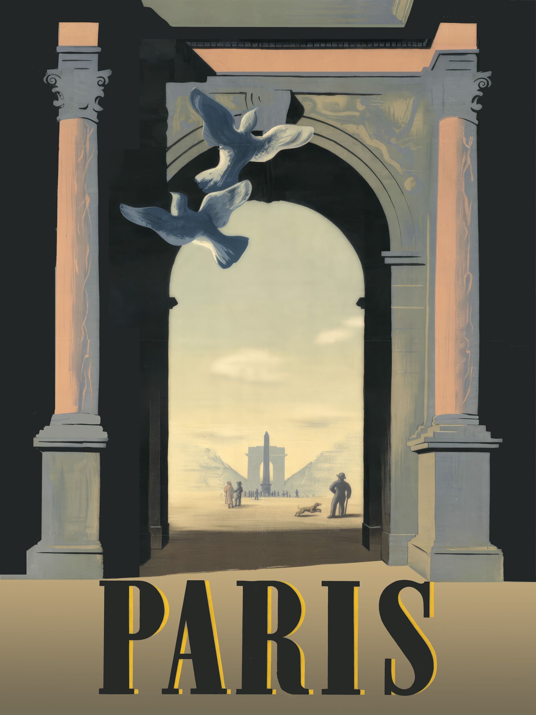 Reproduction of Adolphe Mouron Cassandre's Paris Arc de Triomphe Poster