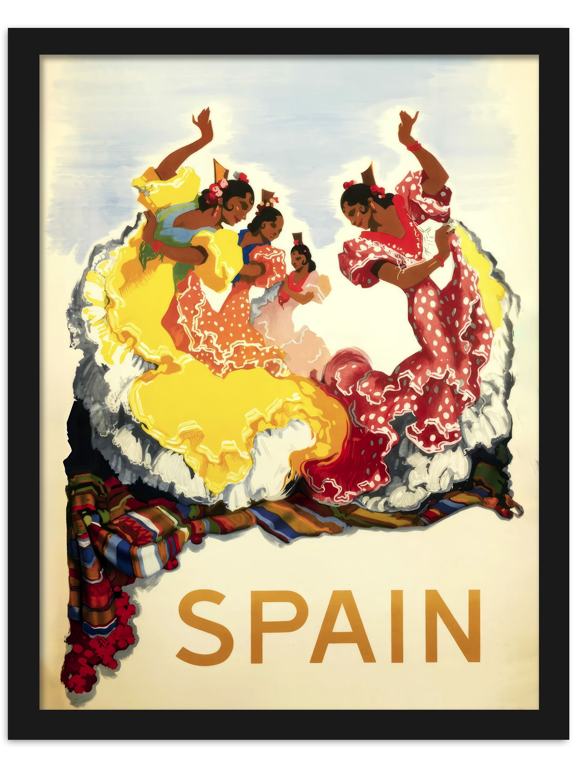 Vintage Spanish Flamenco Dancers Poster