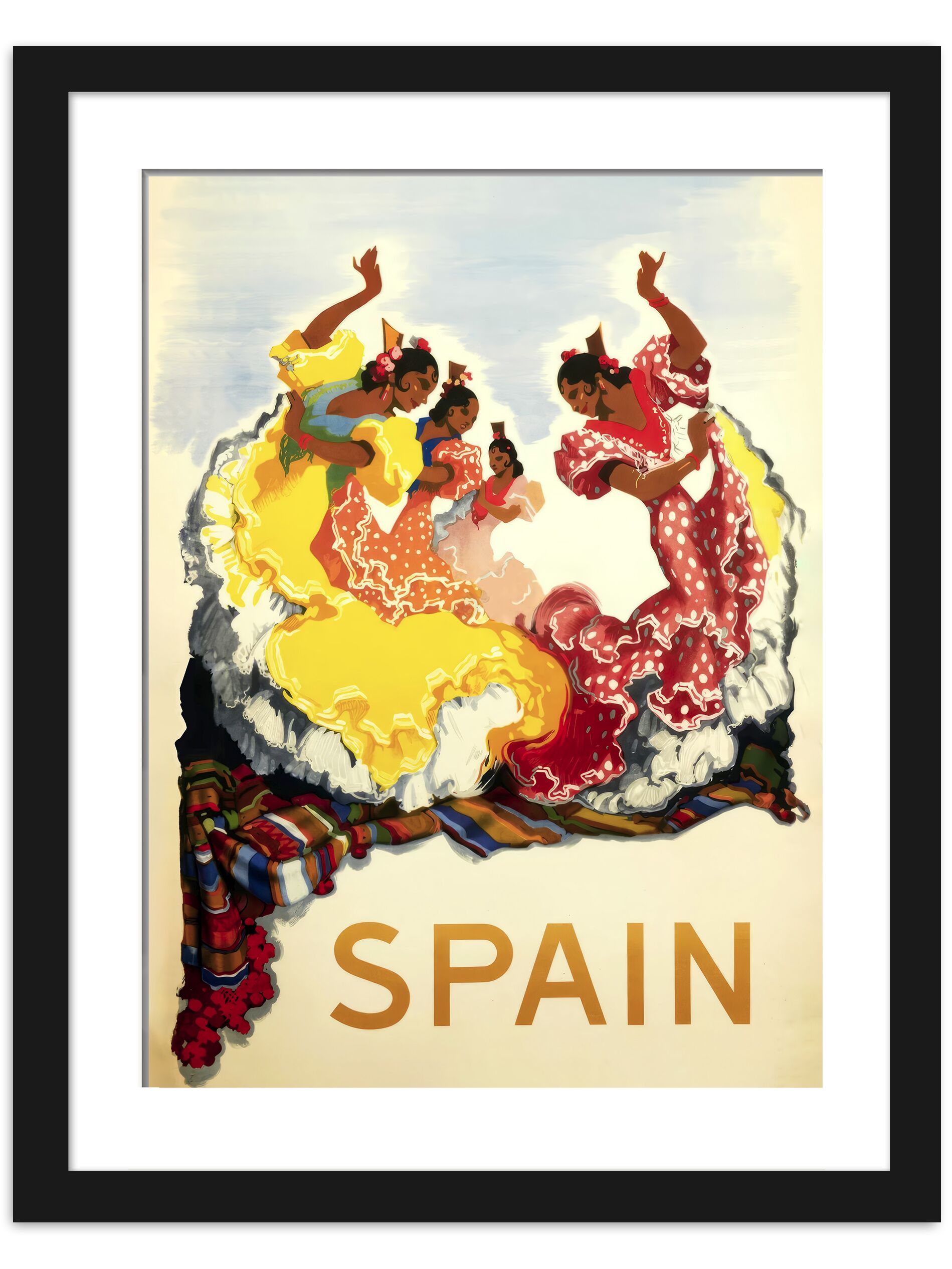 Vintage Spanish Flamenco Dancers Poster