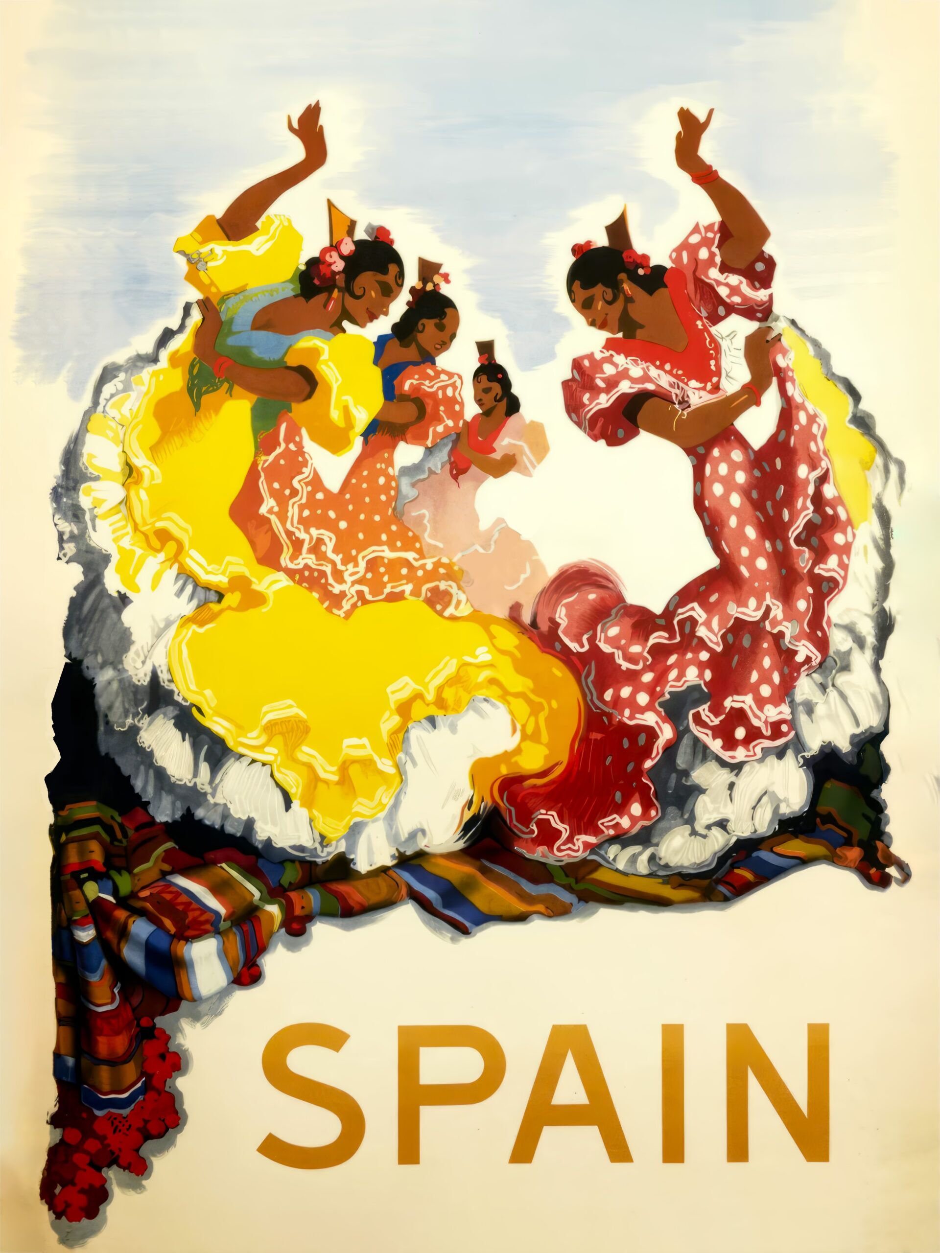 Vintage Spanish Flamenco Dancers Poster
